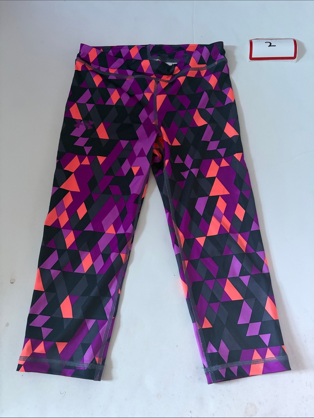 Under Armour Black, Purple & Pink Geometric Capri Leggings